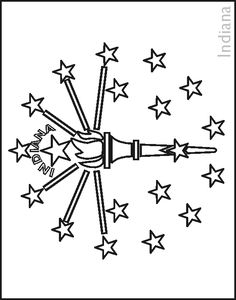 236x300 Crafty Indiana State Flag Coloring Page Colouring Book Of Flags