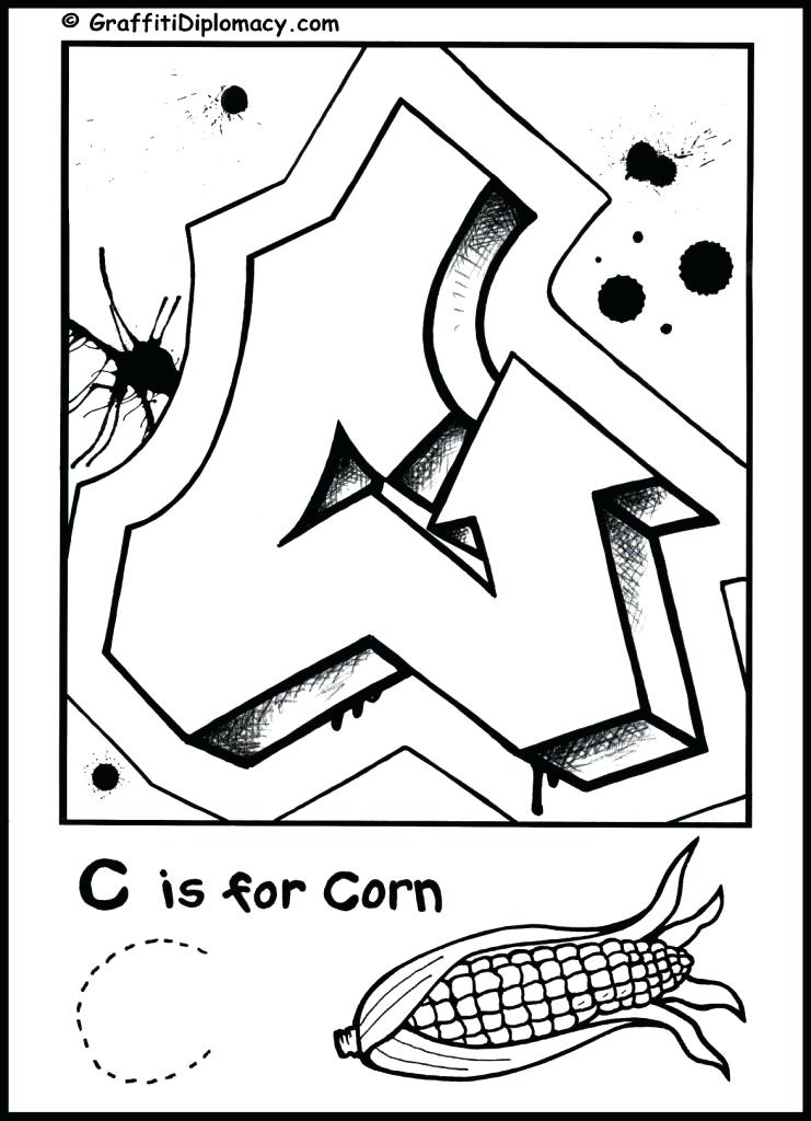 741x1024 Indie Coloring Pages Graffiti Alphabet Coloring Page Free