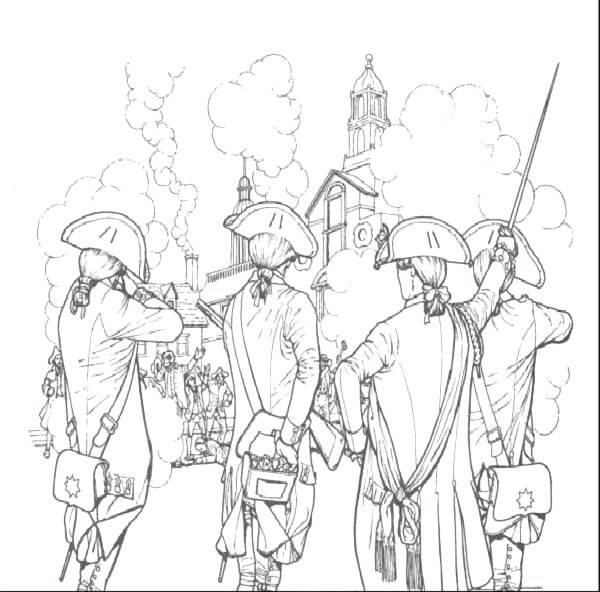 600x592 American Revolution Coloring Pages History Revolutionary War