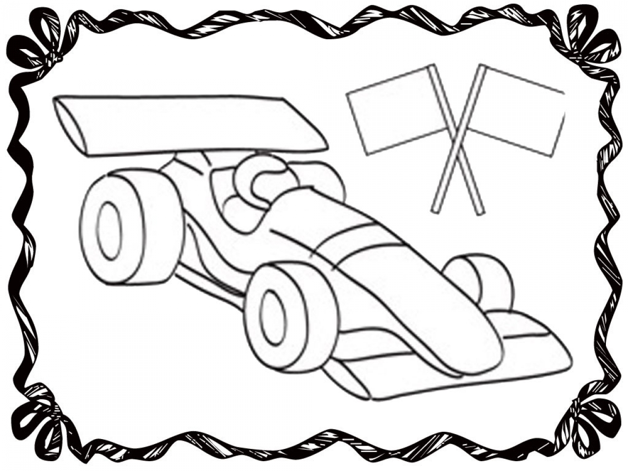 1280x960 Blank Coloring Sheets Race Car Page