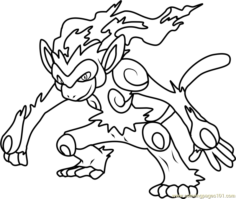 800x674 Infernape Pokemon Coloring Page