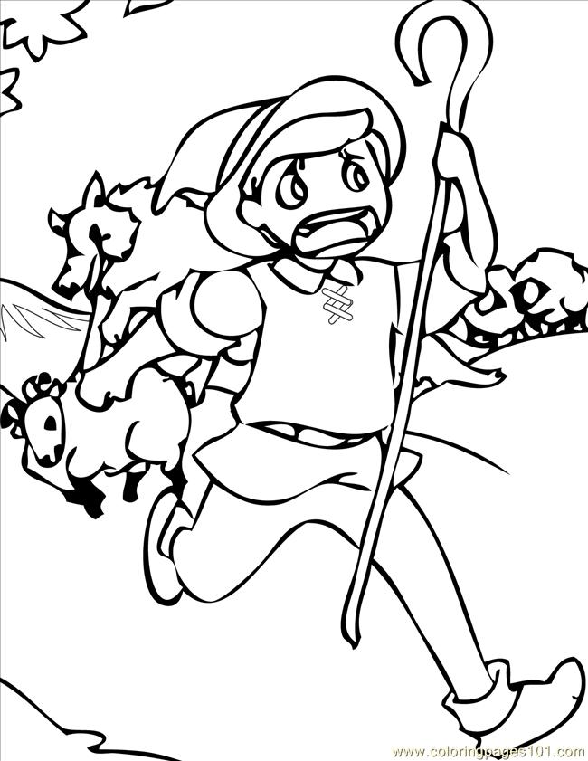 650x841 Boy Who Cried Wolf Ink Coloring Page