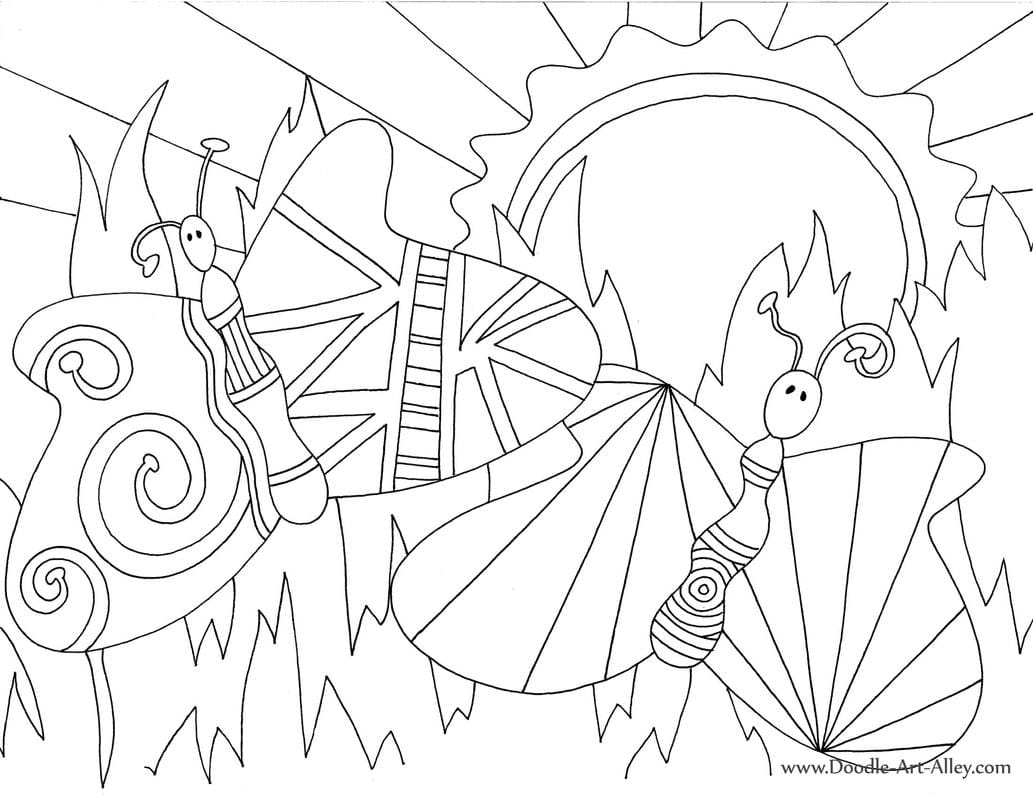 1033x800 Bug And Insect Coloring Pages