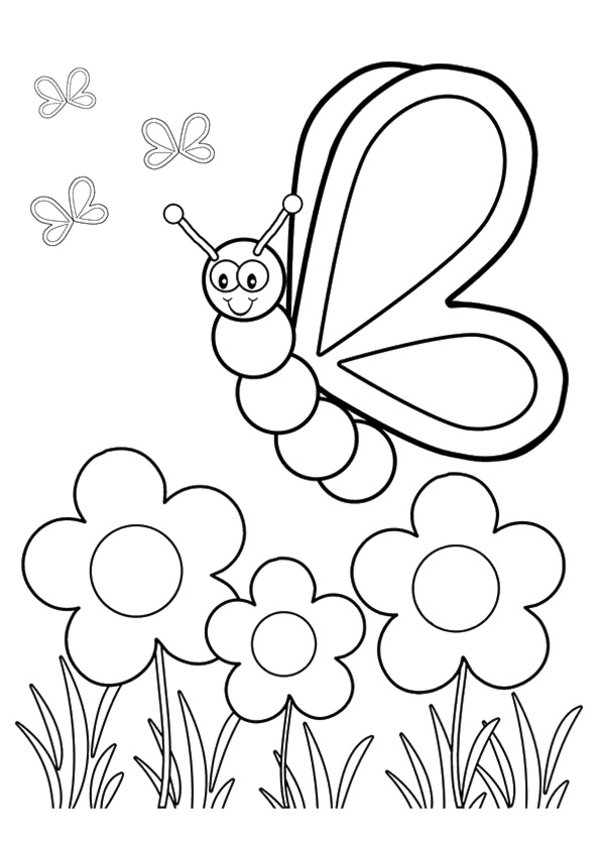 600x849 The Flower And Insect Coloring Pages Printable 550x778 Picture