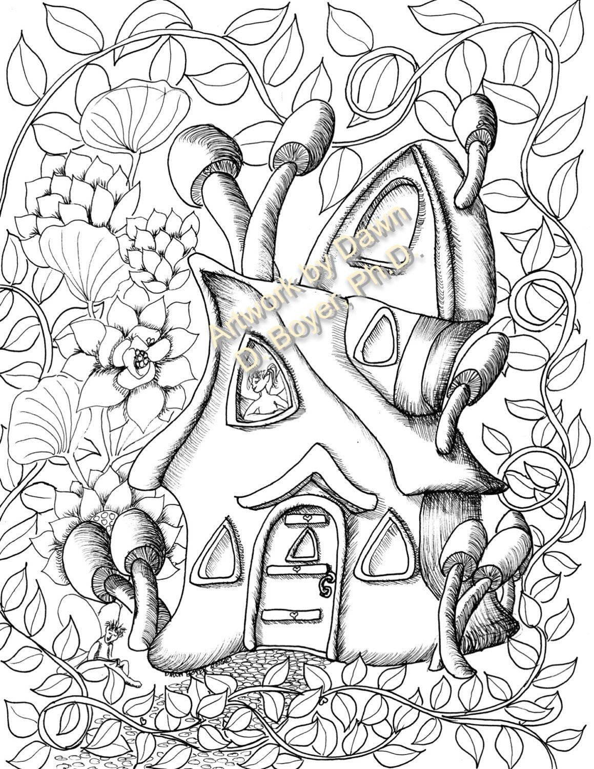1159x1500 Fairy Houses And Doors Vol 3 4 Individual Coloring Pages Inside