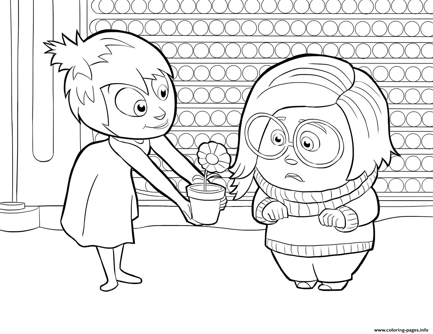 1442x1115 Insideout Disgust Coloring Kids Stunning Inside Out Characters