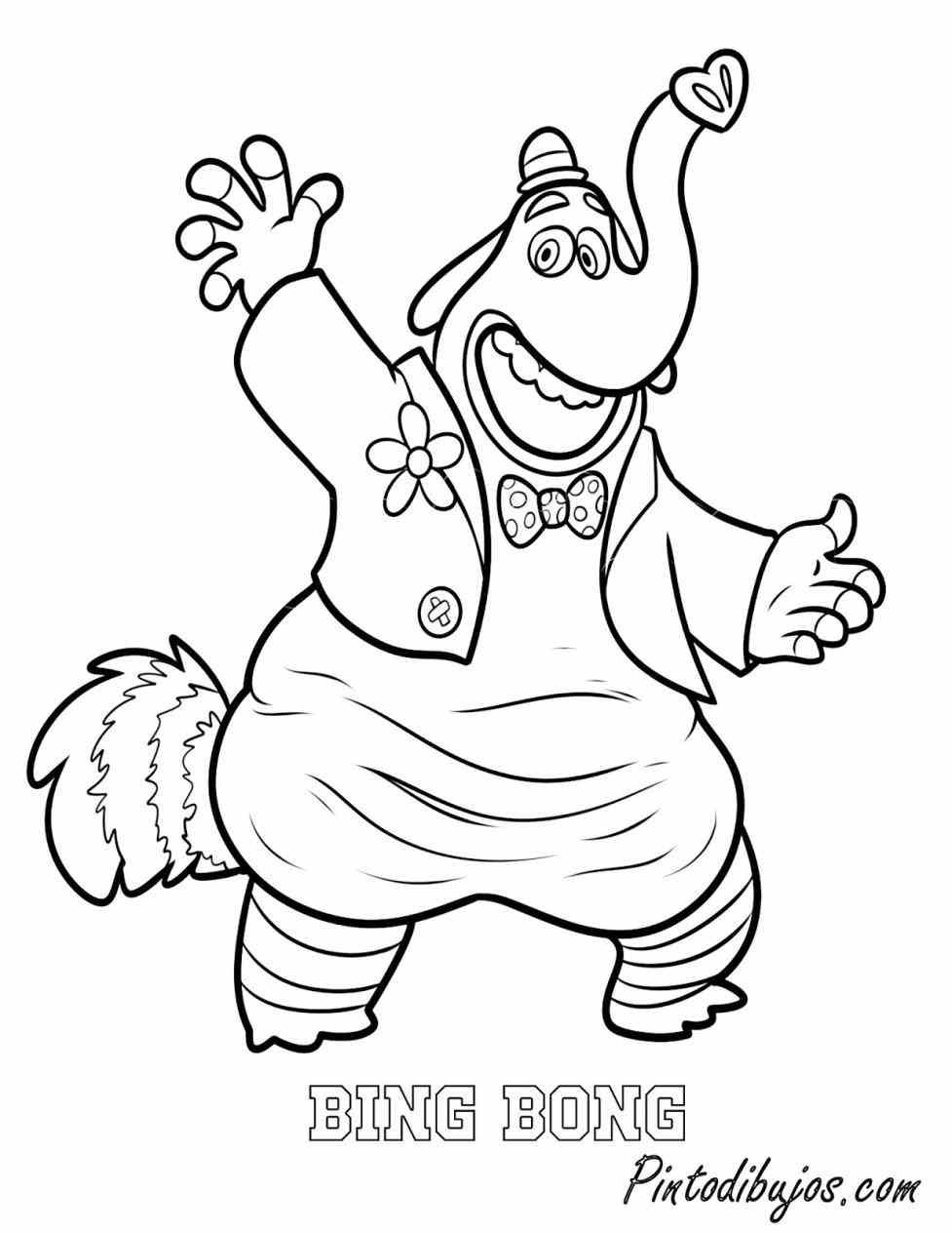 977x1264 Bing Bong From Inside Out Coloring Page Beauteous