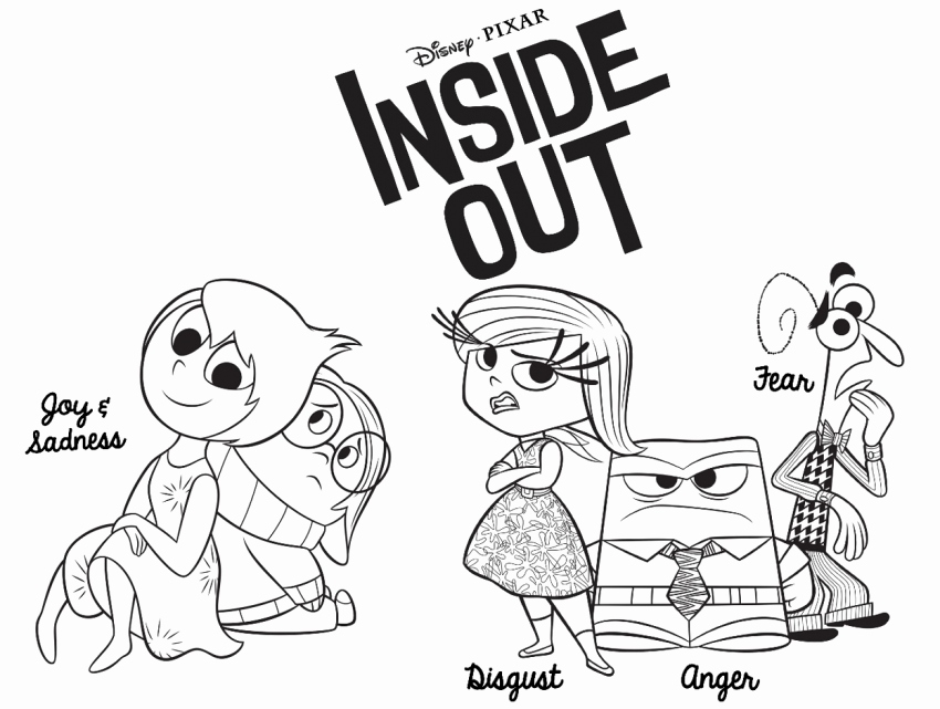 850x641 Inside Out Coloring Pages Disgust Photograph Inside Out Fear