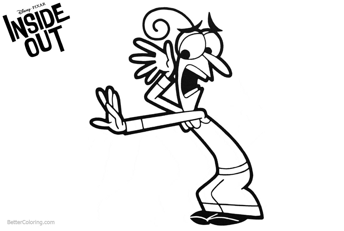 1100x740 Inside Out Coloring Pages Fear Line Art