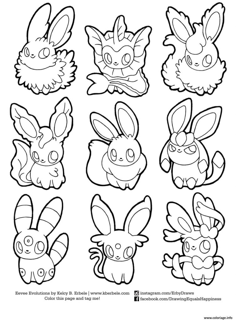 754x1024 Eeveelutions Coloring Pages