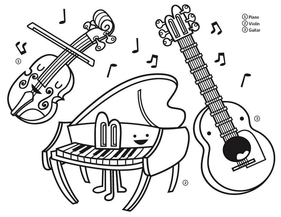 974x754 Instruments Coloring Pages Coloring Pages Instruments Stylish