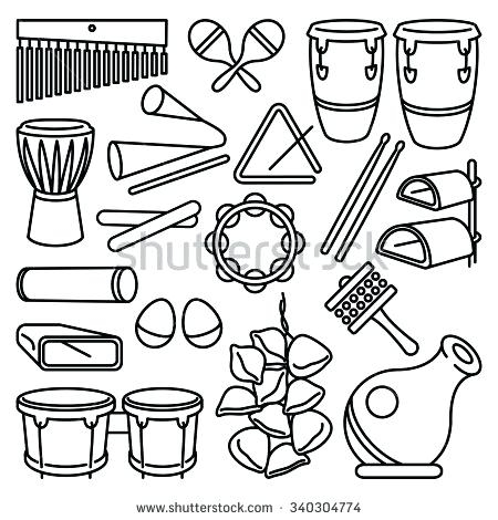 450x470 Percussion Instruments Coloring Pages Instrument Coloring Pages