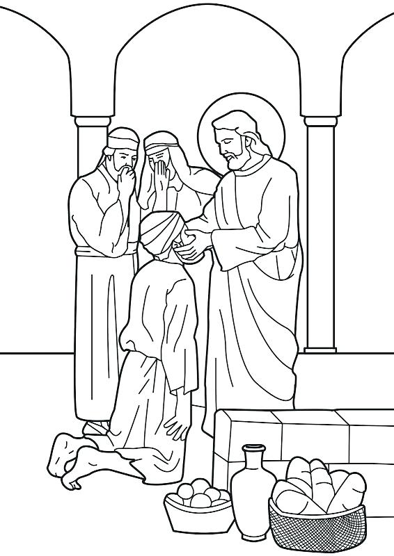 566x800 Jesus Heals A Blind Man Coloring Page Heals Blind Man Coloring