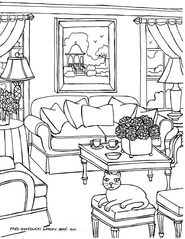 Interior Design Coloring Pages