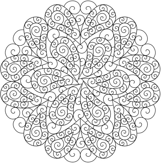 650x658 Paisley Mandala Coloring Page Sample From Dover Publications