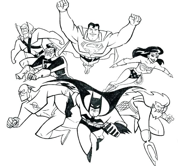 600x559 Justice League Coloring Page Justice League Coloring Pages Justice