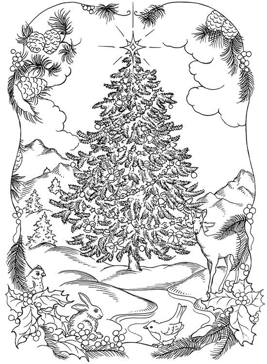 550x750 Intricate Christmas Coloring Pages