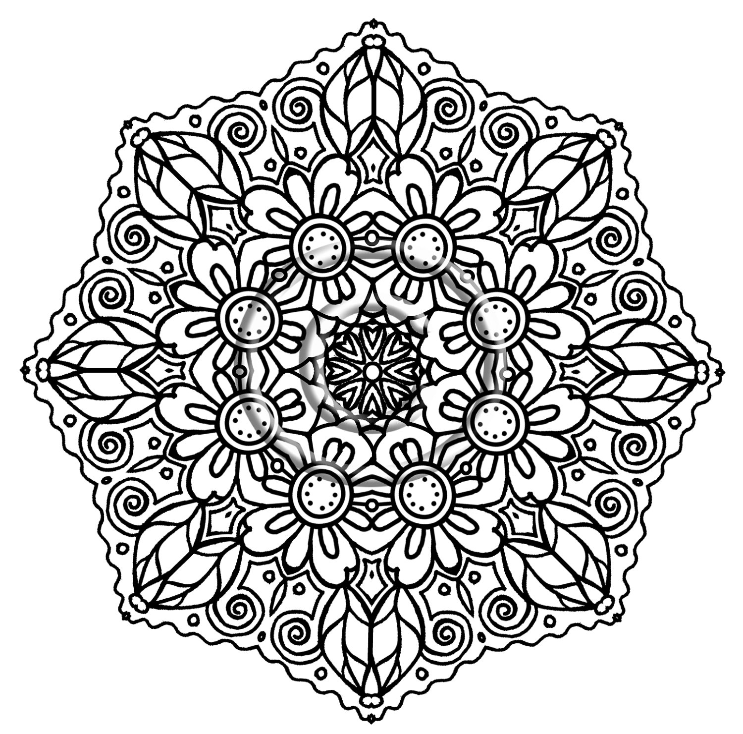 1500x1481 Intricate Coloring Pages The Sun Flower Pages