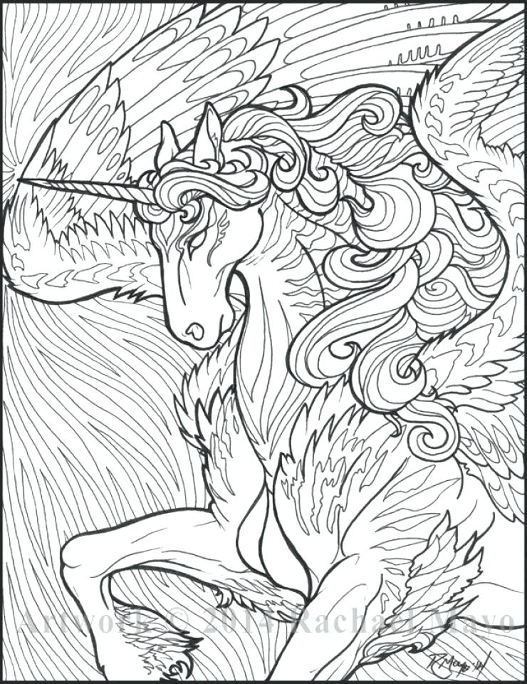 740x960 Intricate Coloring Pages For Adults For Free Printable Unicorn