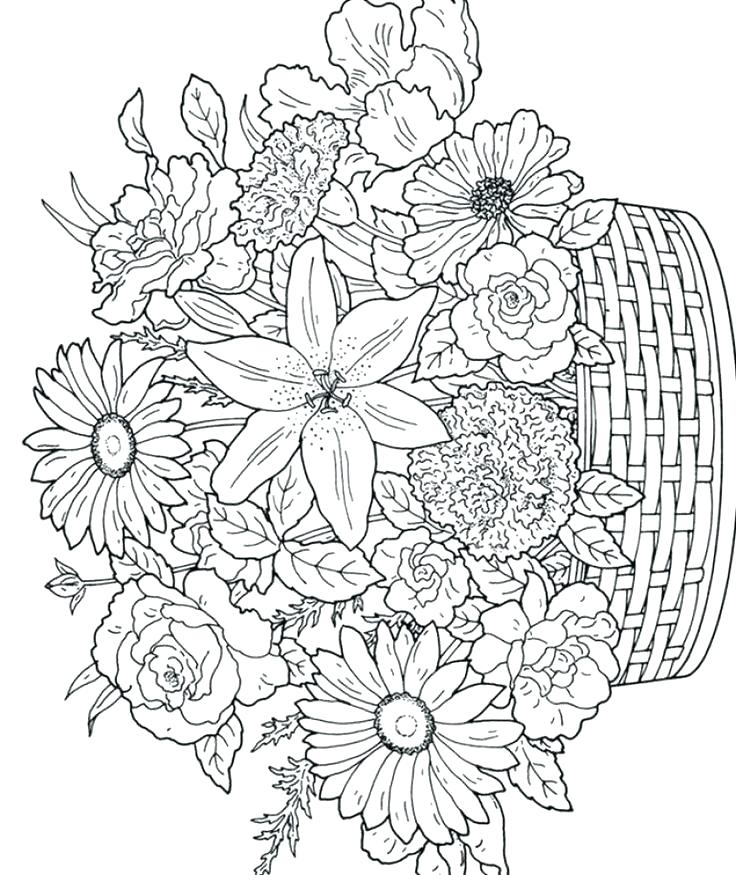 736x875 Intricate Flower Coloring Pages Complicated Coloring Pages