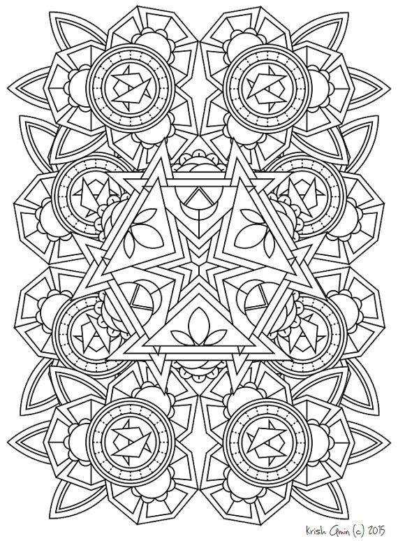 570x774 135 Printable Intricate Mandala Coloring Pages, Instant Download