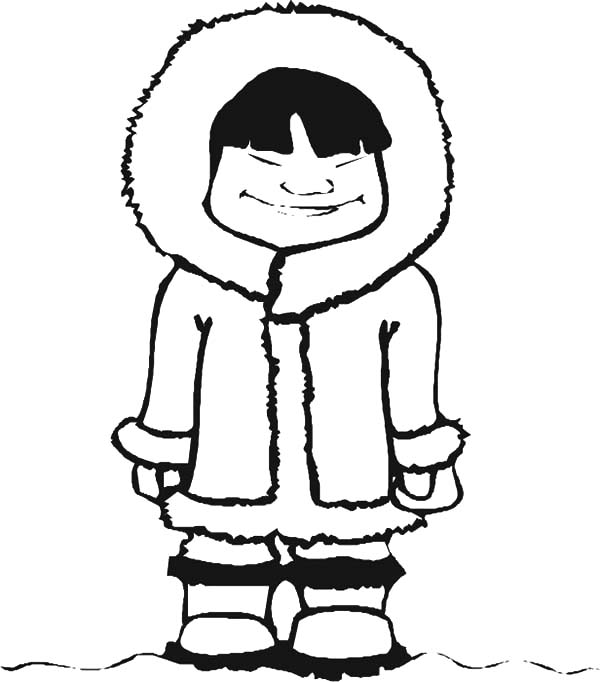 600x682 Eskimo Girl Close Her Eyes Coloring Pages