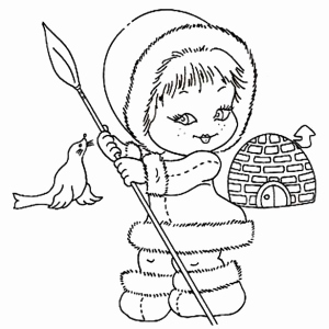 300x300 Coloring Pages Eskimo Photograph Inuit Igloo Coloring Page