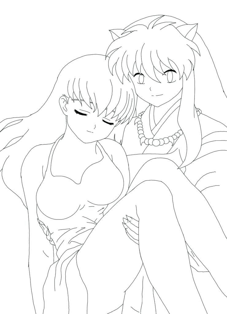 740x1024 Inuyasha Coloring Pages Inuyasha Coloring Sheets Yoschool.site