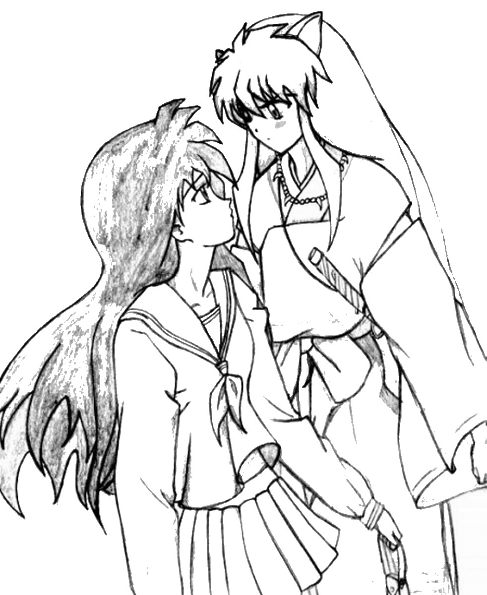 982x1200 Inuyasha Coloring Pages