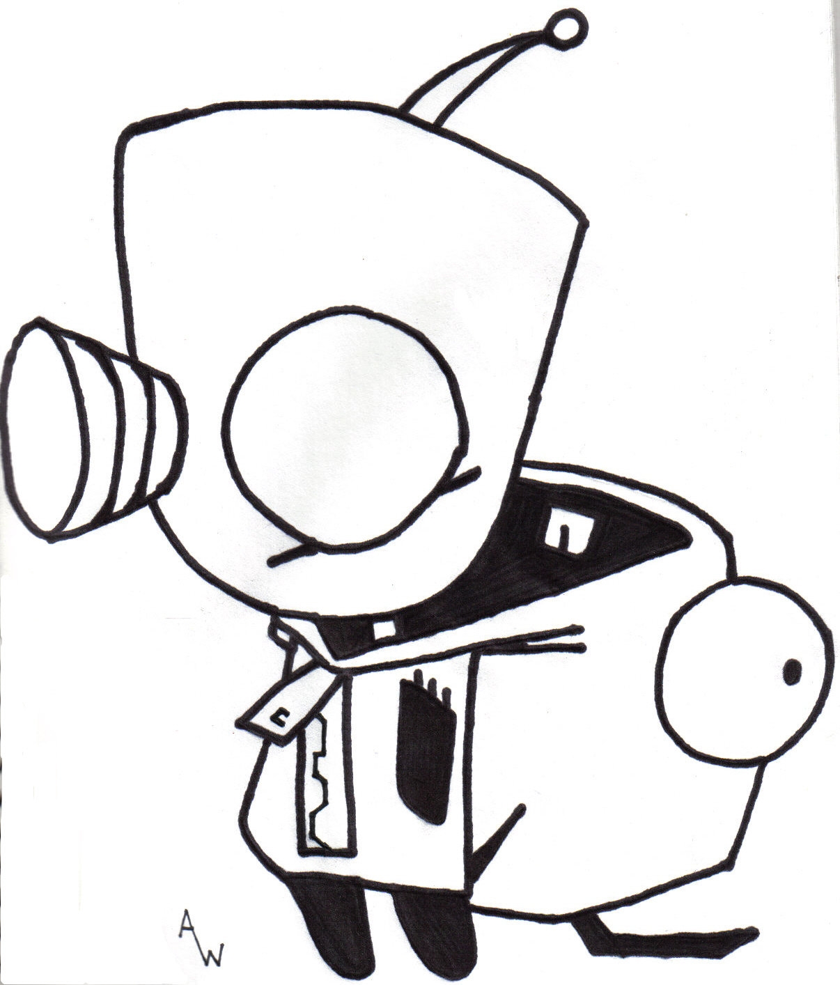 1206x1414 Invader Zim Coloring Pages Free Coloring For Kids 2018