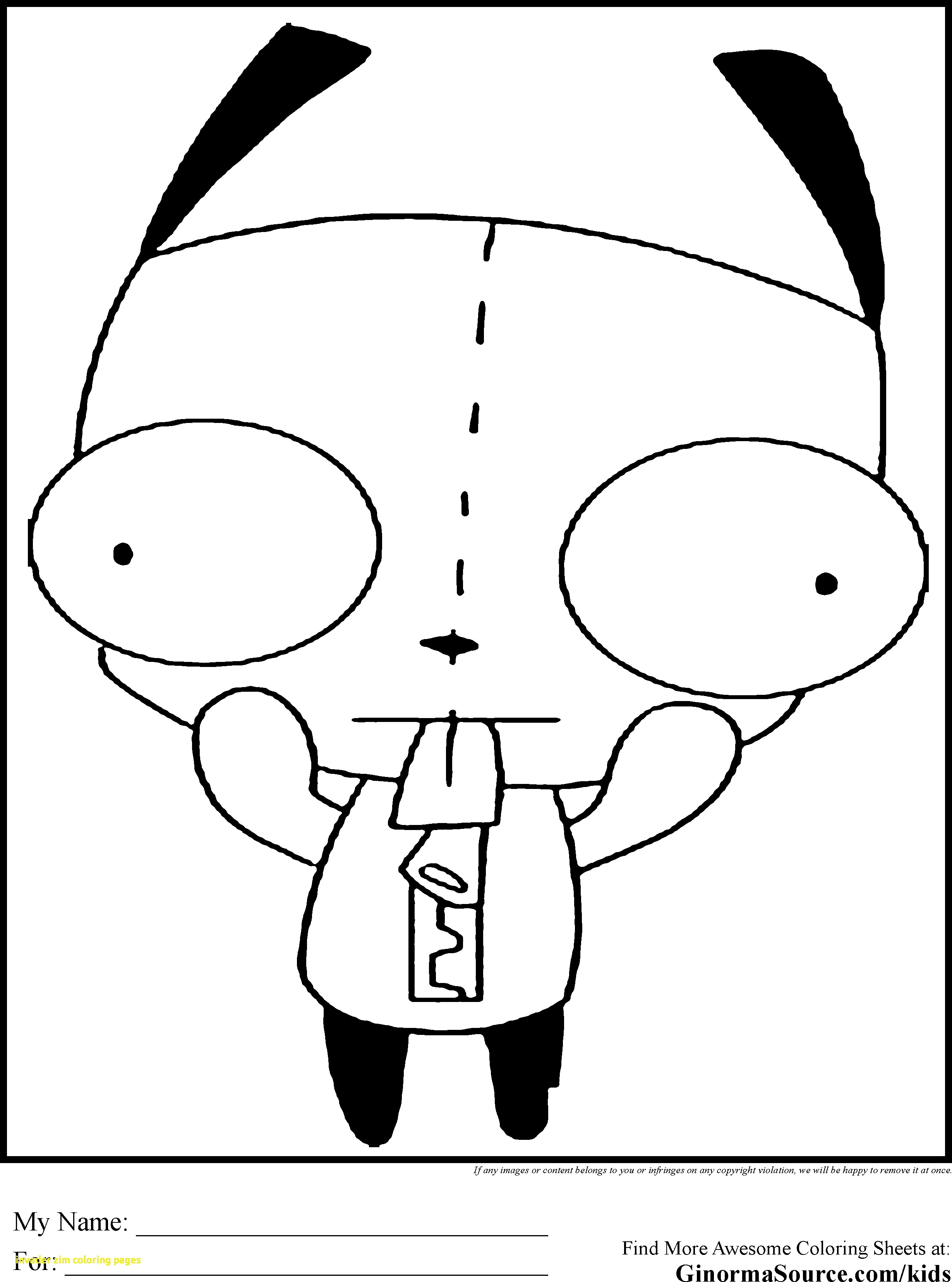 2459x3310 Invader Zim Coloring Pages With Invader Zim Gir Coloring Pages