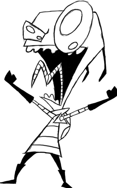 450x723 Invader Zim Very Happy Invader Zim Coloring Pages