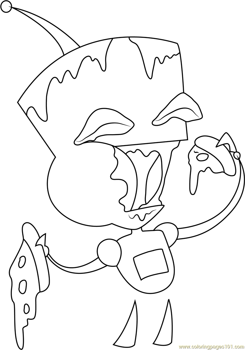 800x1143 Marvelous Gir Coloring Pages Printable In Beatiful Gir Eating