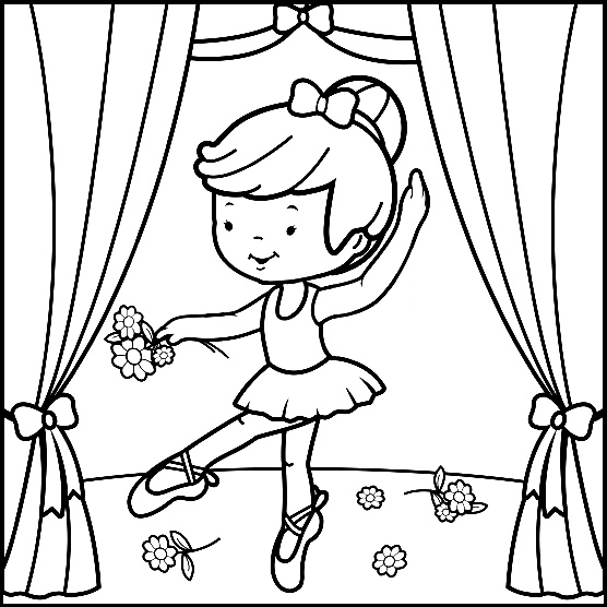 556x556 Ballerina Coloring Page