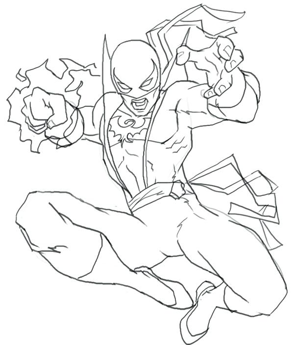 600x704 Coloriage Super Hero Gambit
