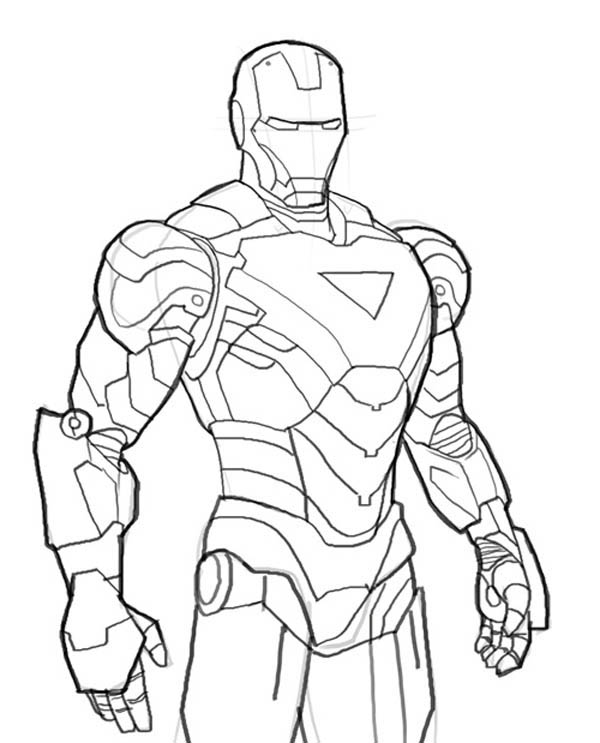 600x743 Iron Man Mark 6 Coloring Page