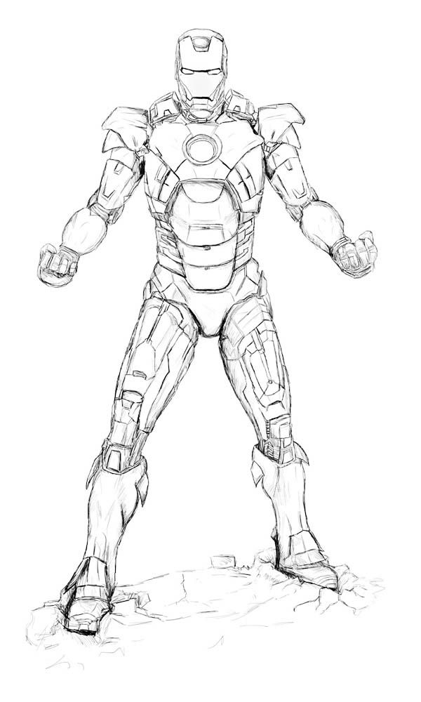 600x1000 Sketch Of Iron Man Coloring Page