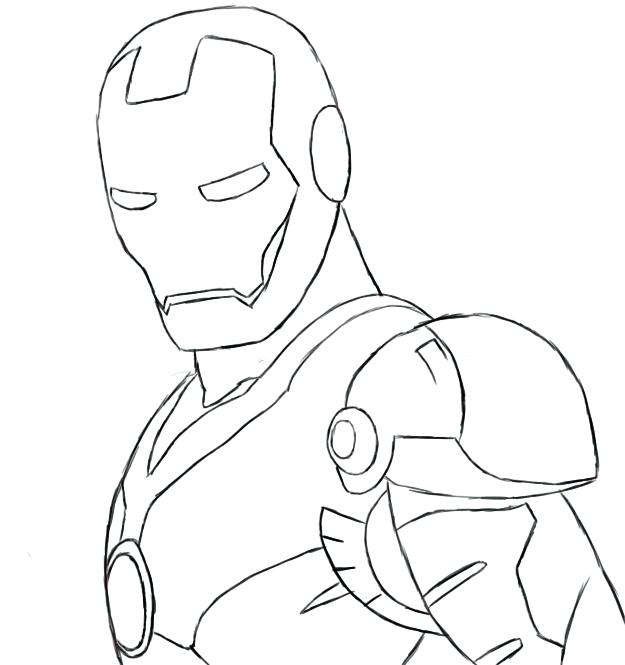 625x665 Online Coloring Pages Iron Man How To Draw Iron Man 6 The Art