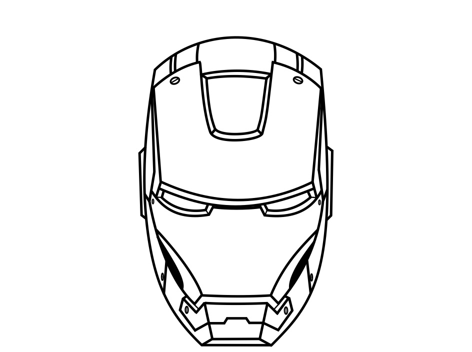 944x704 Iron Man Mask Coloring Page