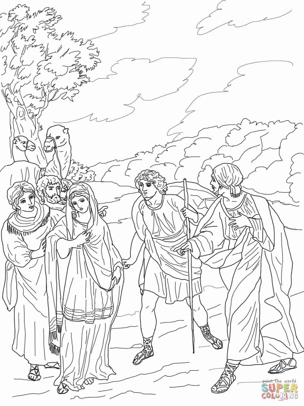 1200x1600 Unparalleled Isaac And Rebekah Coloring Page First Meets Free