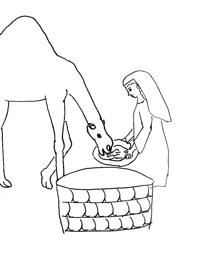 644x836 Bible Story Coloring Page For Isaac Meets Rebekah Free Bible