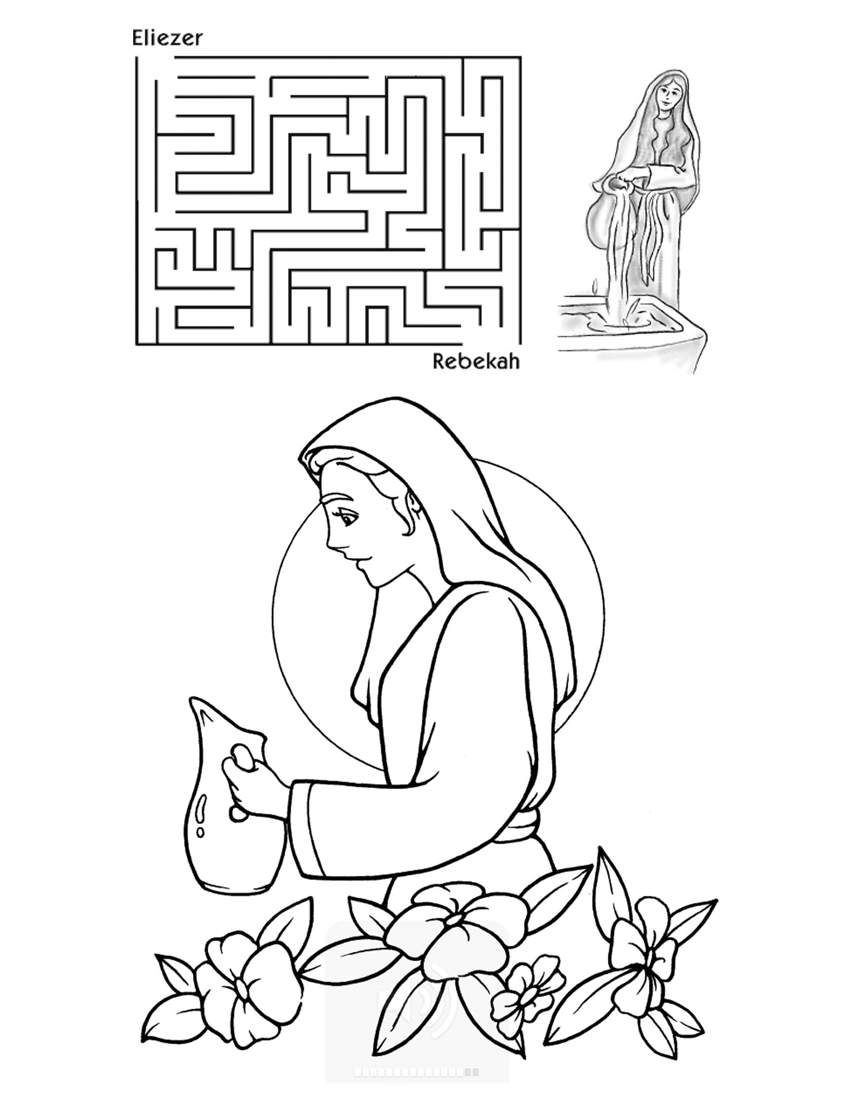 1700x2200 Amazing Isaac And Rebekah Coloring Pages Images Inside P Adorable