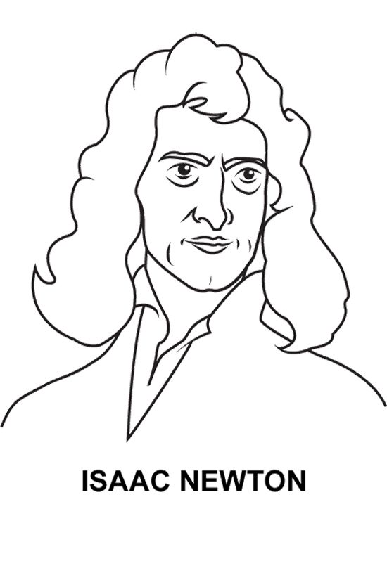 550x825 Good Looking Face Isaac Newton Coloring Page For Kids Kids