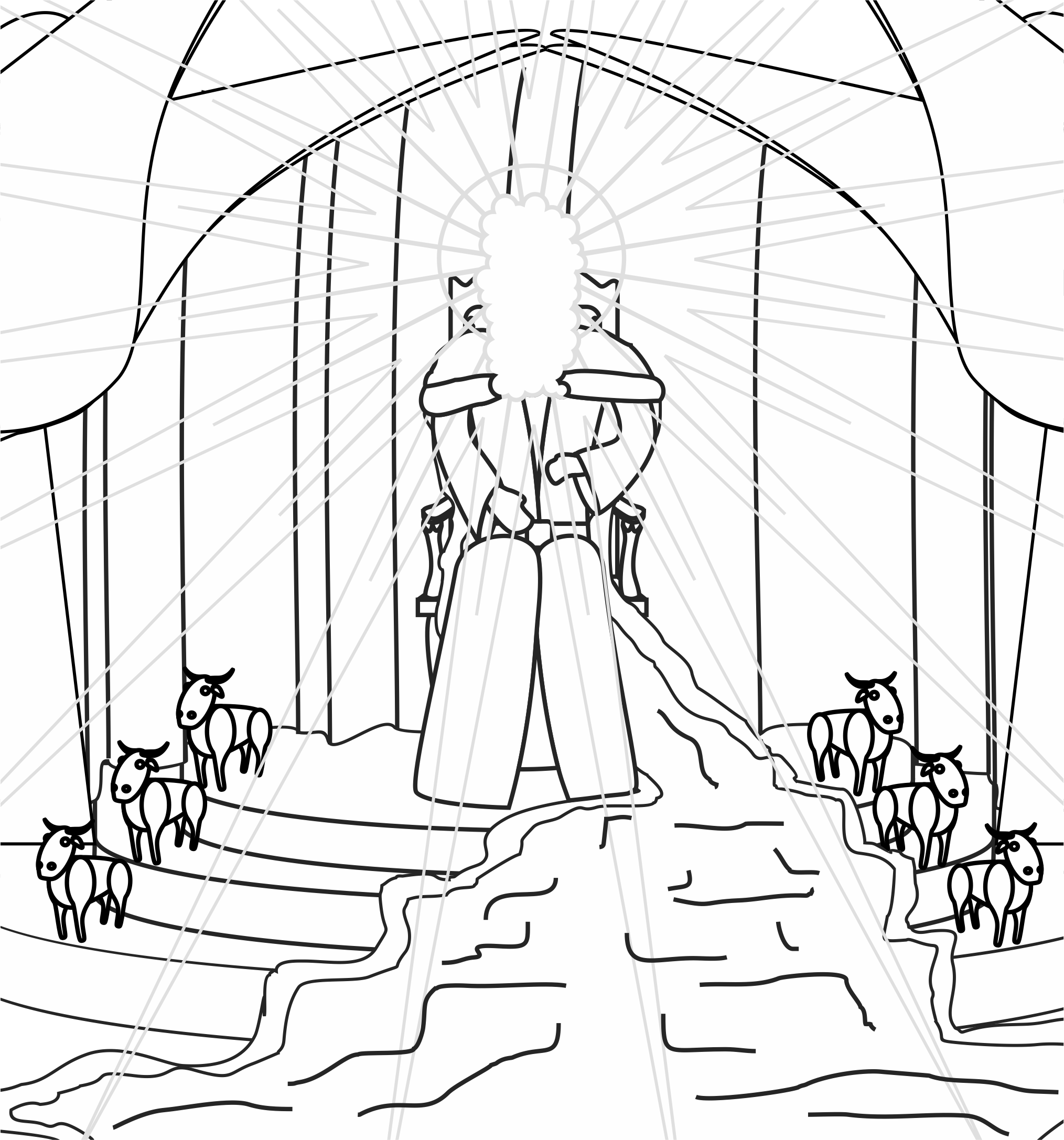 2029x2174 Isaiah Coloring Page I Saw The Lord, High And Lifted Up, Seated