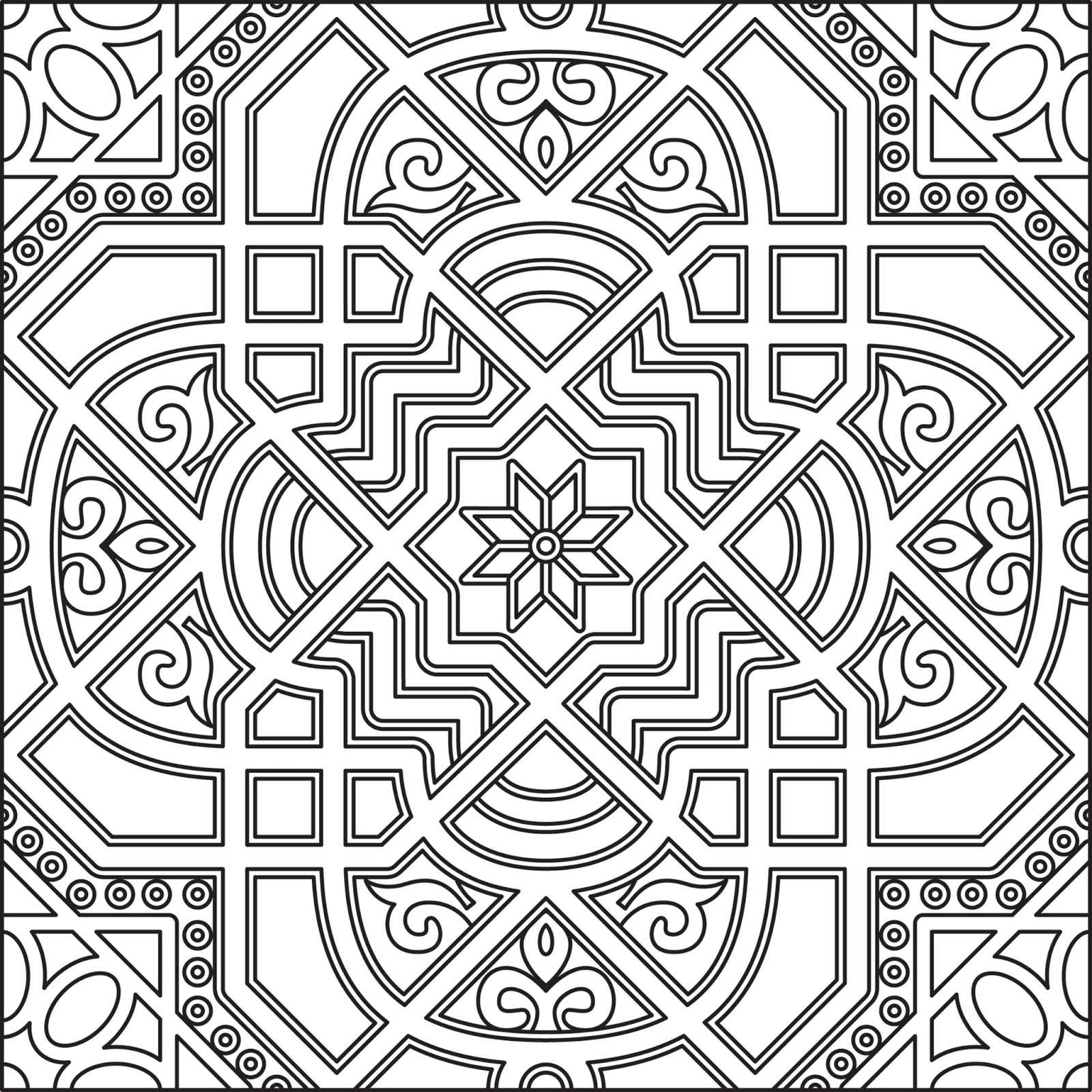 1600x1600 Coloring Pages Islamic Patterns Fresh Black And White Islamic Art
