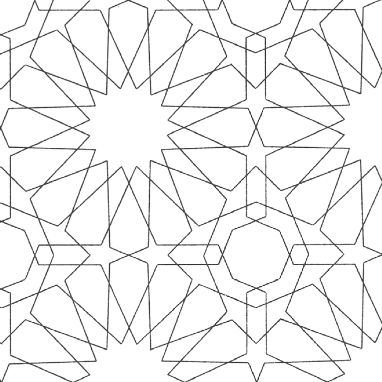 1317x1317 Islamic Geometric Patterns Coloring Pages Collection Coloring