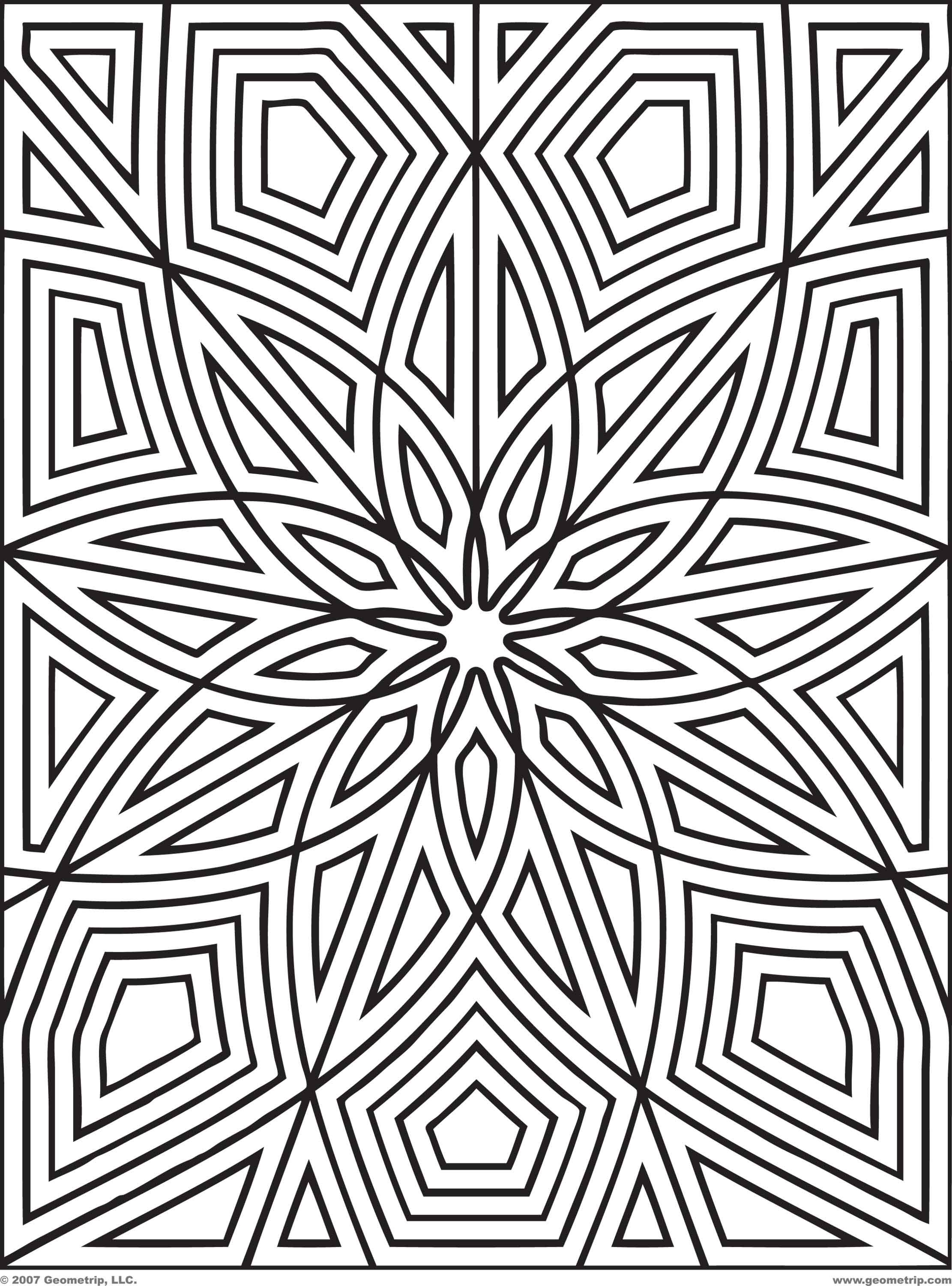 2222x3000 Difficult Geometric Design Coloring Pages Rectangles Page 2
