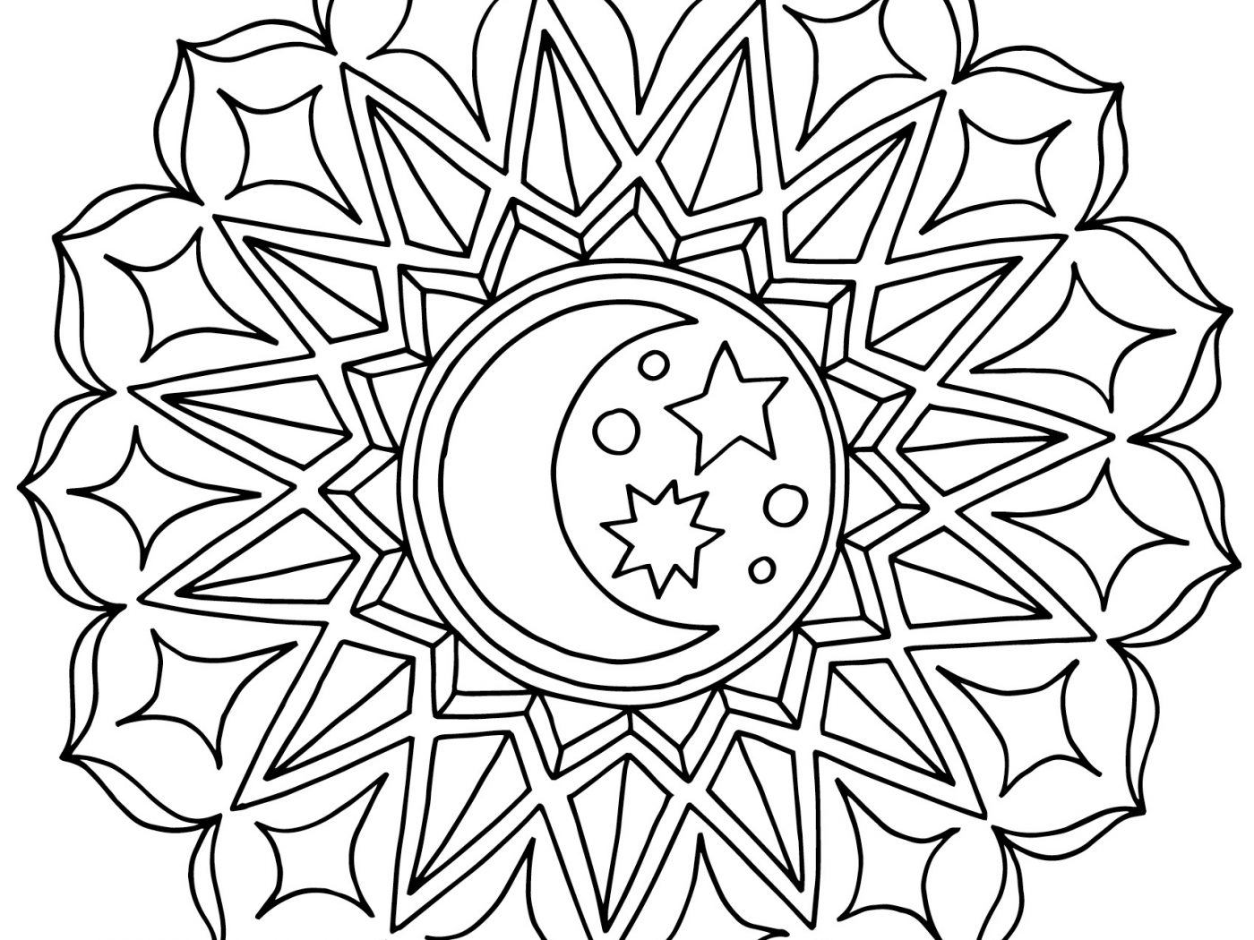 1400x1050 Free Geometric Color Pages Bassethound Patterns Islamic Coloring