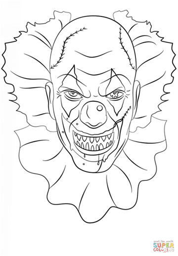 360x518 Image Result For Scary Clown Coloring Pages Clowns