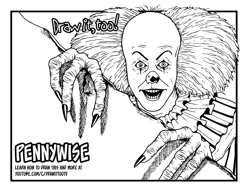 1024x791 Wonderfull Design Pennywise Coloring Pages How To Draw Pennywise